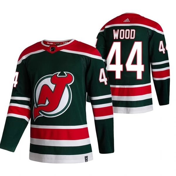 New Jersey Devils Trikot Miles Wood 44 2022 Reverse Retro Grün Authentic